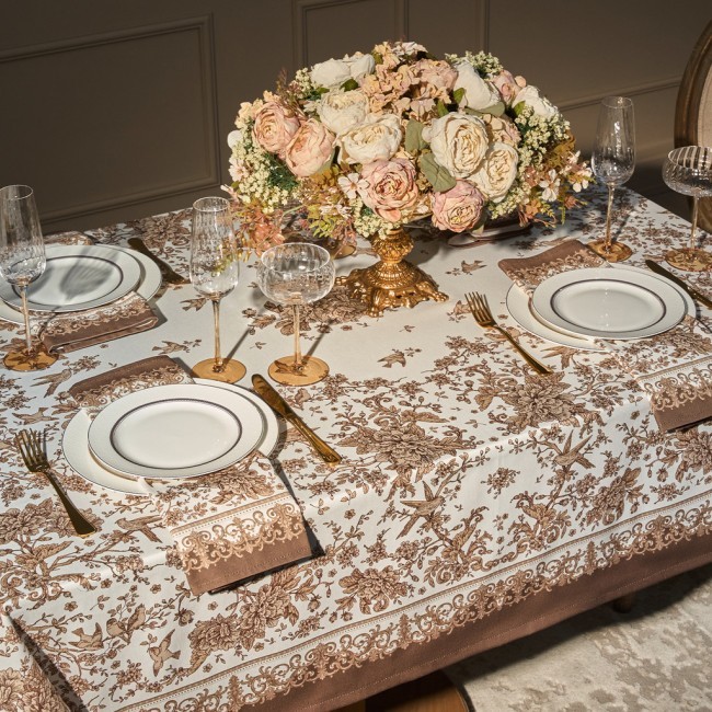 Скатерть " royal garden" 140х180см ,белый ,100% хлопок ,твил с пропиткой Lefard (850-754-2)