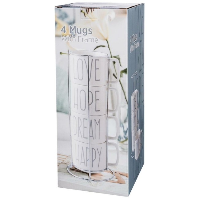 Набор кружек 350 мл на подставке из 4 шт. Lefard (260-472)