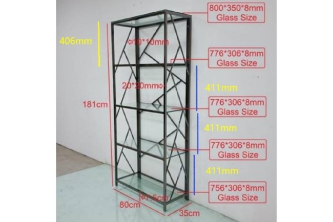 Стеллаж стекло прозр/темн.хром 80*35*180см (TT-00002840) Стеллаж стекло прозр/темн.хром 80*35*180см (TT-00002840)