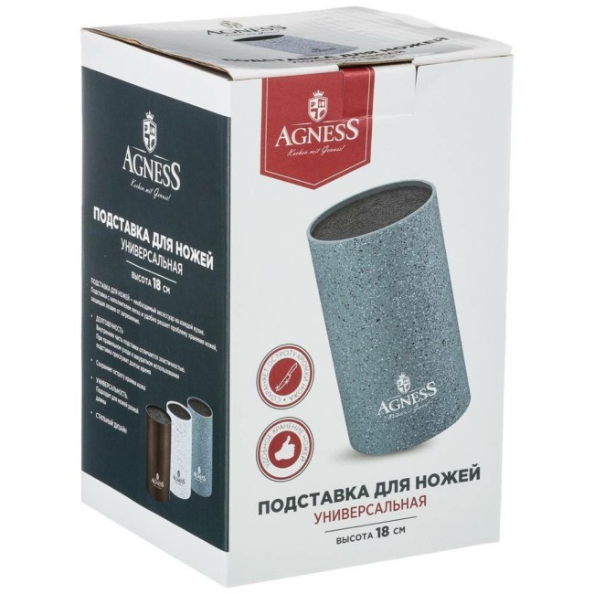 Подставка для ножей agness "арктик" универсальная,11*18см Agness (911-681) Подставка для ножей agness "арктик" универсальная,11*18см Agness (911-681)