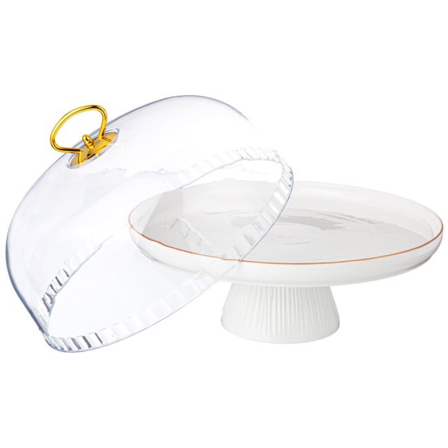 Тортовница lefard "herbal" на ножке 28*23,5 см с пластиковой крышкой Lefard (42-490)