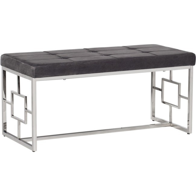 Банкетка серый велюр/хром 99*45,5*46см (TT-00001335) Банкетка серый велюр/хром 99*45,5*46см (TT-00001335)