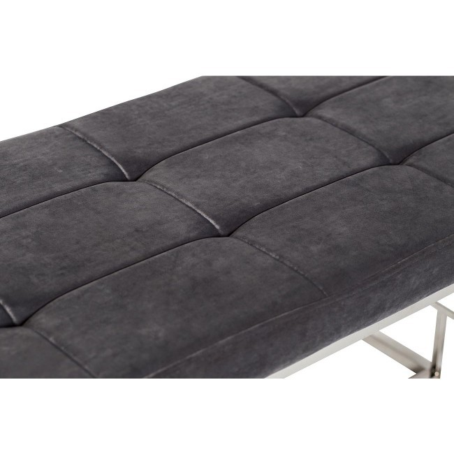 Банкетка серый велюр/хром 99*45,5*46см (TT-00001335) Банкетка серый велюр/хром 99*45,5*46см (TT-00001335)