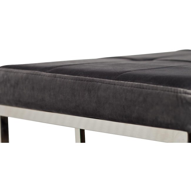 Банкетка серый велюр/хром 99*45,5*46см (TT-00001335) Банкетка серый велюр/хром 99*45,5*46см (TT-00001335)