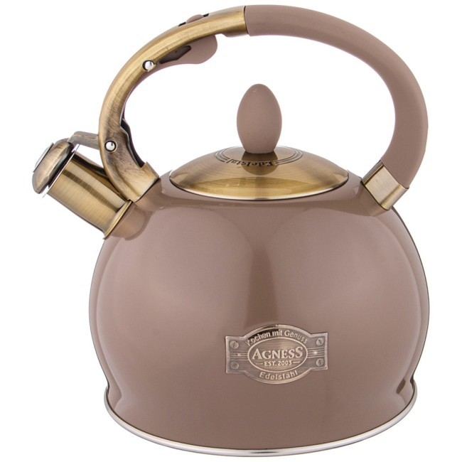 Чайник agness со свистком, 3л c индукцион. капсульным дном цвет: шоколад Agness (937-842) Чайник agness со свистком, 3л c индукцион. капсульным дном цвет: шоколад Agness (937-842)