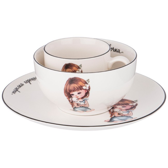 Набор посуды lefard хорошая девочка, 3 пр.: салатник 470мл, тарелка 20см, кружка 220мл Lefard (260-681) Набор посуды lefard хорошая девочка, 3 пр.: салатник 470мл, тарелка 20см, кружка 220мл Lefard (260-681)