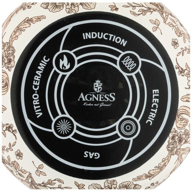 Кастрюля эмалированная agness с крышкой, серия royal garden 2,1л, диа.16см подходит для индукцион.пл Agness (950-081)