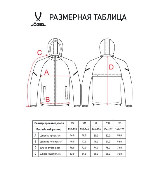 Куртка ветрозащитная JOGEL CAMP 2 Rain Jacket, черный, детский (2112192)