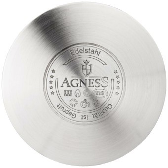 Кастрюля agness со стеклянной крышкой, нерж.сталь, серия midnight 4,6л 22х12,5см Agness (937-303)