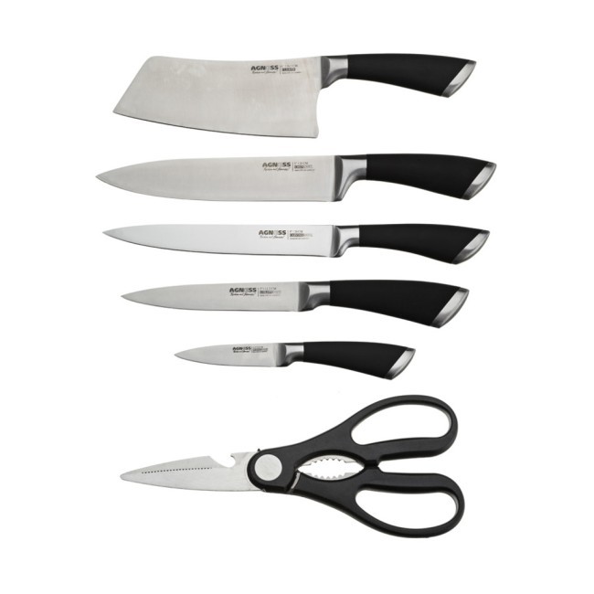 Набор ножей agness нжс на пластиковой вращающейся подставке 8 пр. Agness (911-500) Набор ножей agness нжс на пластиковой вращающейся подставке 8 пр. Agness (911-500)