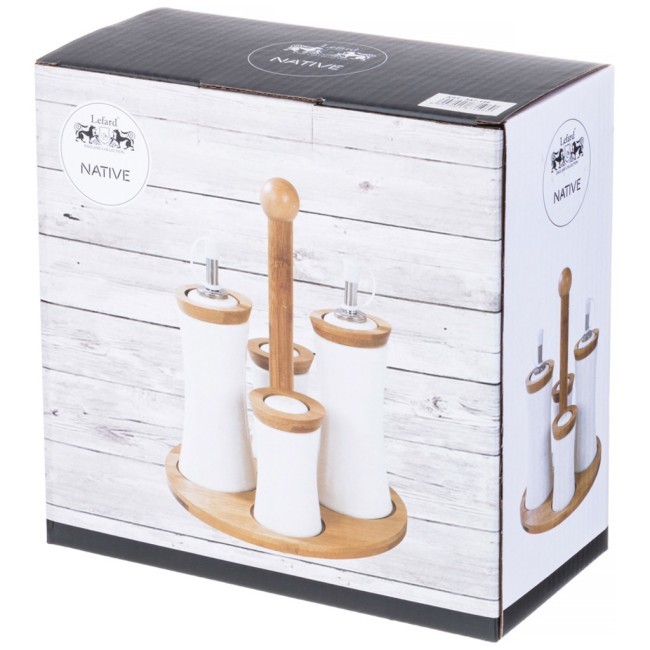 Набор для специй lefard "native" 4 пр. на дерев. подставке Lefard (587-196)