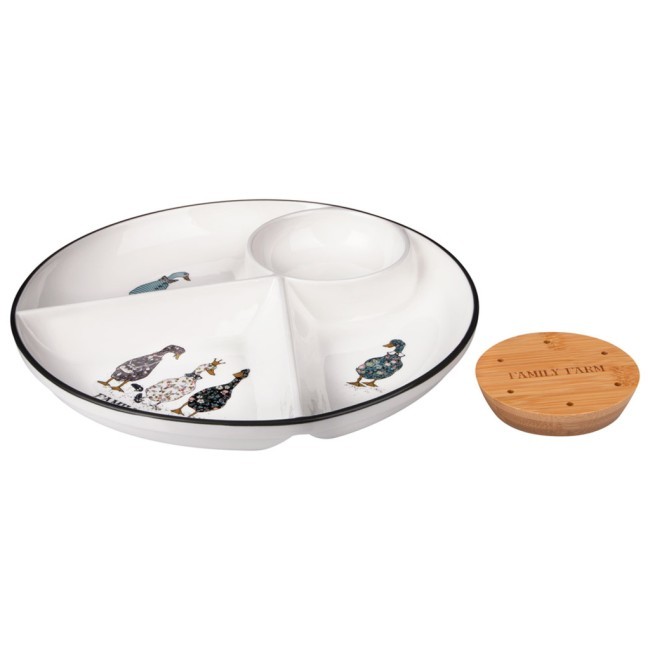 Менажница lefard "family farm" 4 секции с дерев.подставкой для шпажек 28*4 см LEFARD (263-1417)