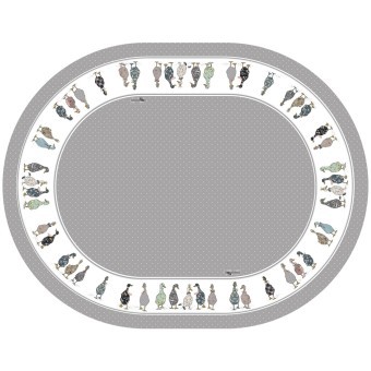 Скатерть овальная "family farm",140х180см, серый 100% хлопок,твил c пропиткой Lefard (850-750-4)