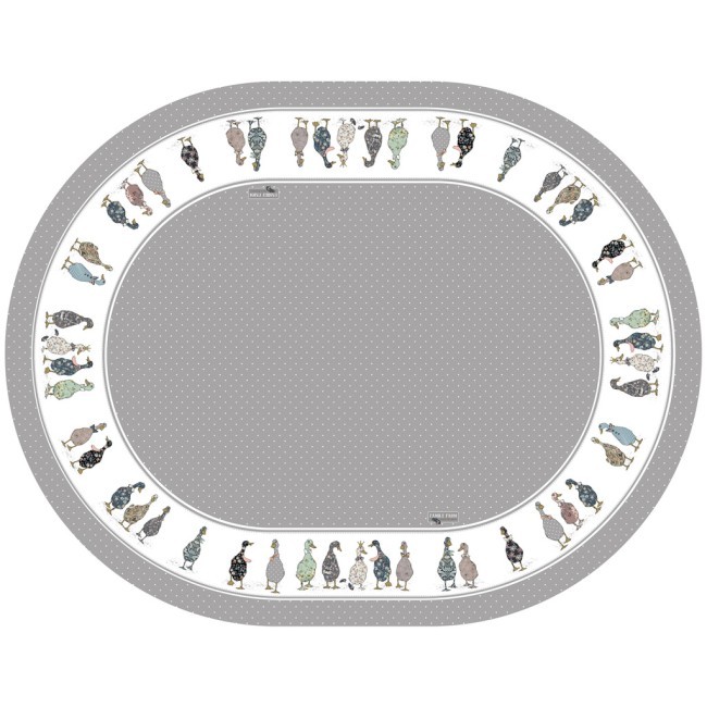 Скатерть овальная "family farm",140х180см, серый 100% хлопок,твил c пропиткой Lefard (850-750-4)