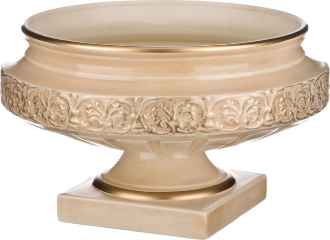 Чаша на подставке "кретенс"персиковая глянец диаметр=32 см высота=21 см Loucicentro Ceramica (742-018)