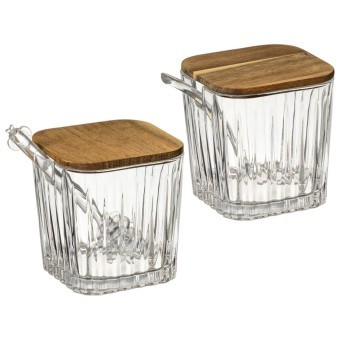 Набор банок "nature" для меда/сахара с палочкой/ложкой 300 мл/2 шт Lefard (691-166)