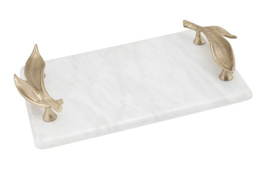 Поднос декоративный мраморный "Flora" 46.5*27*7см (TT-00011227)
