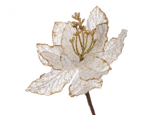 Цветок искусственный "пуансетия" на клипсе длина=17 см. Lefard (241-1003)
