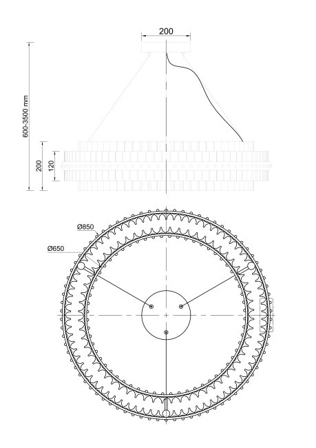 Люстра подвесная "Galaxy" стекло прозрач. d85*h20см (TT-00013037)