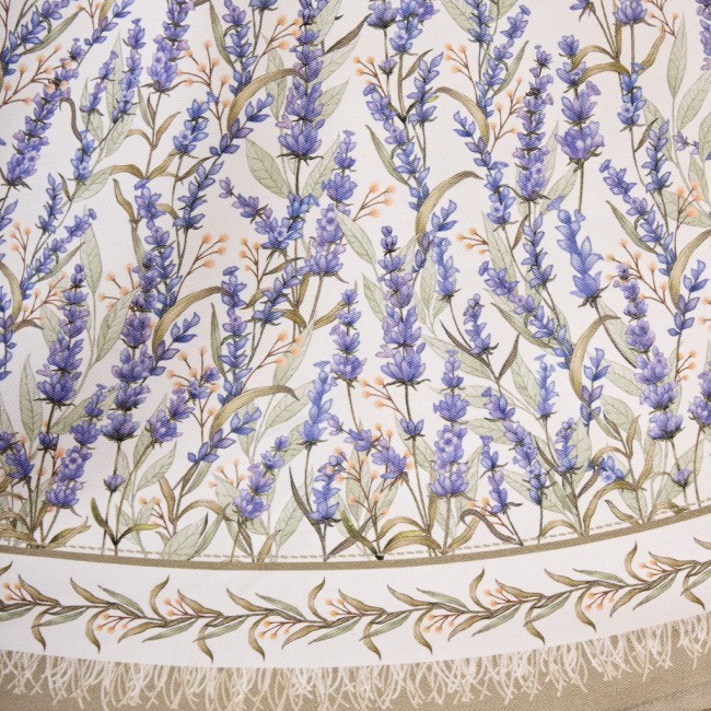 Скатерть круглая "душа прованса" 150 см , 100% хлопок, белый, твил, пропитка Lefard (850-735-27)