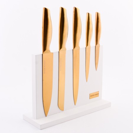 Набор кухонных ножей нерж/ст + подставка дерево 6пр Mayer&Boch (40608)