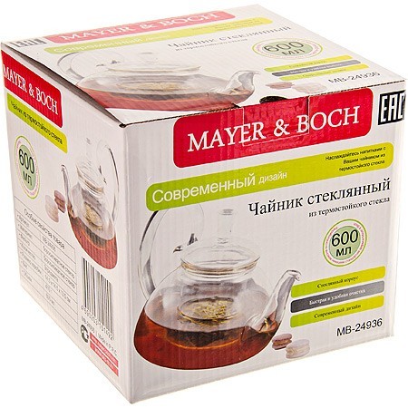Заварочный чайник стекло 600мл с/кр МВ (24936)