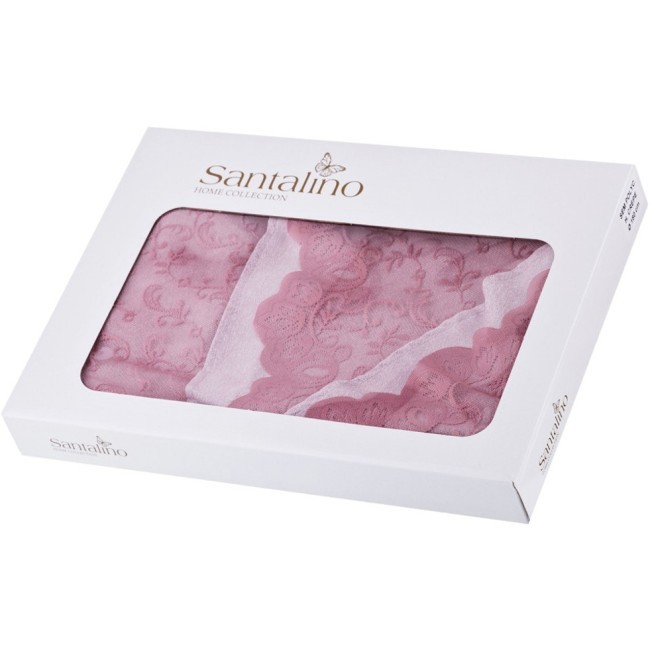 Набор из скатерти и наперона "пепел розы" диаметр=180 см SANTALINO (805-004)