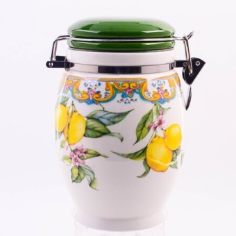 Банка для сыпучих 900мл Лимонный праздник доломит/металл LR (60168)