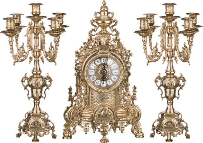 Комплект:каминные часы+2 подсвечника высота=41 см.диаметр=10 см. STILARS (333-097) Комплект:каминные часы+2 подсвечника высота=41 см.диаметр=10 см. STILARS (333-097)