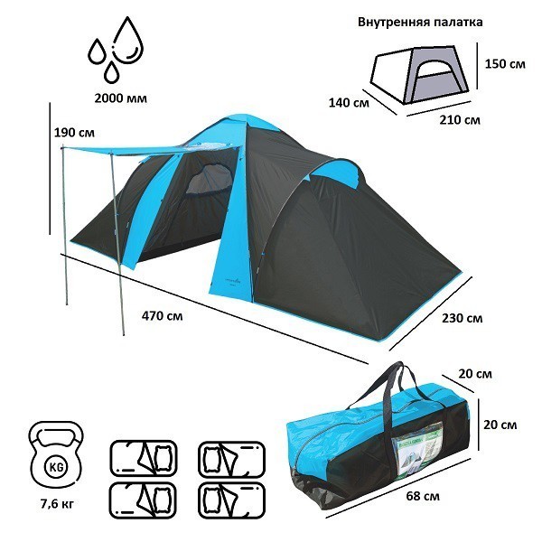 Палатка Green Glade Konda 4 (51996)