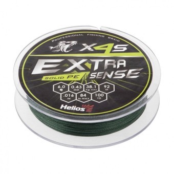 Шнур плетеный Helios Extrasense X4S PE 6/84LB 0,43мм 92м Green HS-ES-X4S-6/84LB (76103) Шнур плетеный Helios Extrasense X4S PE 6/84LB 0,43мм 92м Green HS-ES-X4S-6/84LB (76103)