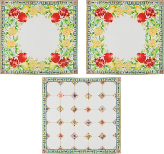 Набор салфеток из 3 шт. "майолика" 40*40 см. 100% хлопок, твил SANTALINO (850-703-8)