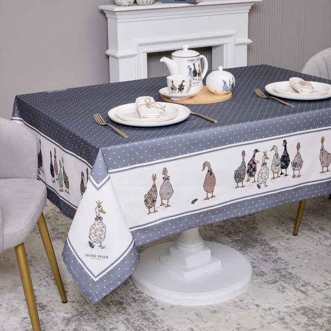 Скатерть "family farm" 140х180см , 100% хлопок, графит, твил, пропитка Lefard (850-747-2)