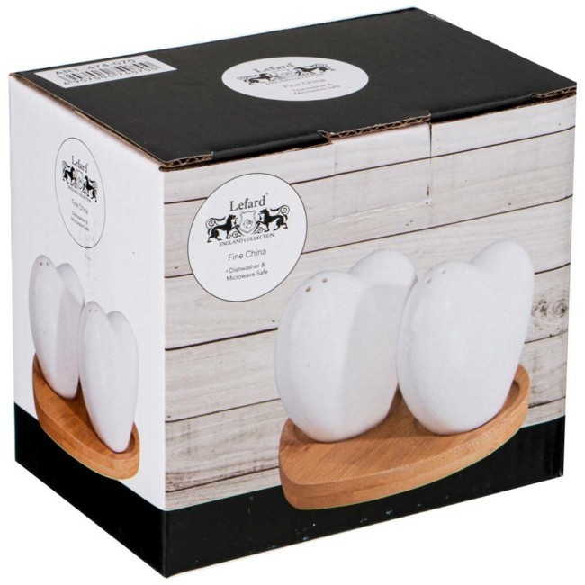 Набор для специй lefard "сердце" 2 пр. на дерев. подставке 13,3*11,5*1см Lefard (474-070)