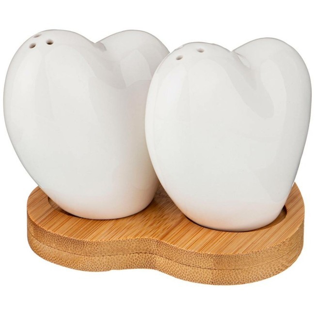 Набор для специй lefard "сердце" 2 пр. на дерев. подставке 13,3*11,5*1см Lefard (474-070)