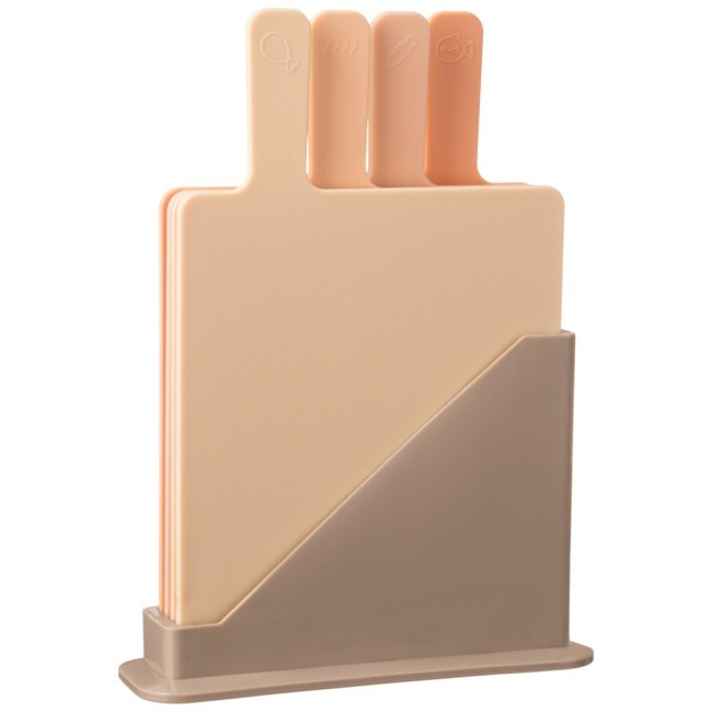 Набор разделочных досок из 4 шт+подставка 24*7.8*17cm цвет: бежевый Agness (671-507)