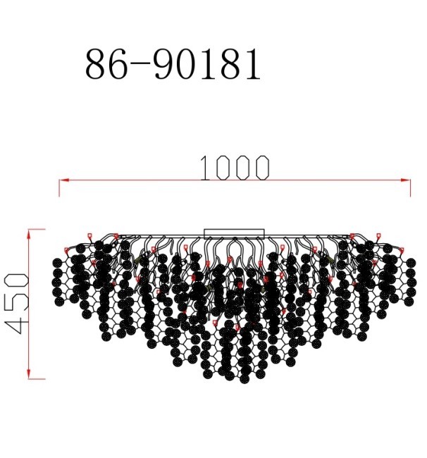 Люстра Tenera круглая золото d100*h40см (TT-00012990)