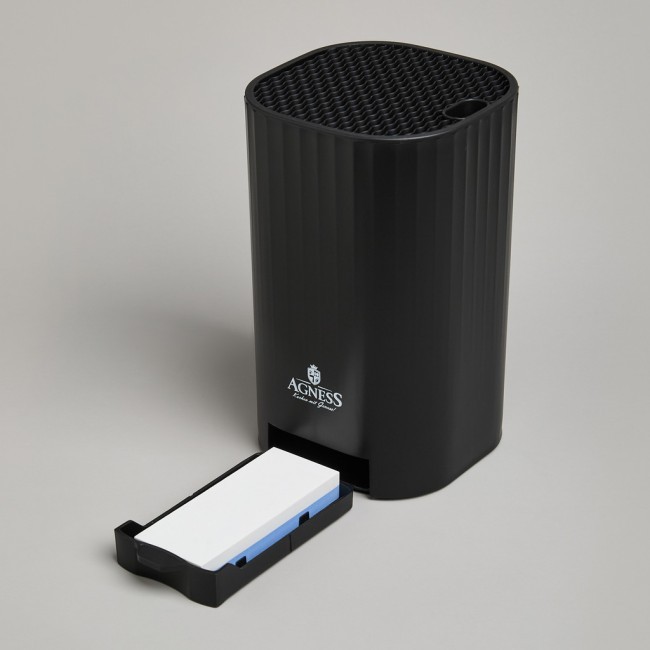 Подставка для ножей agness с точильным камнем 13,6*14,6*23 см Agness (907-321)