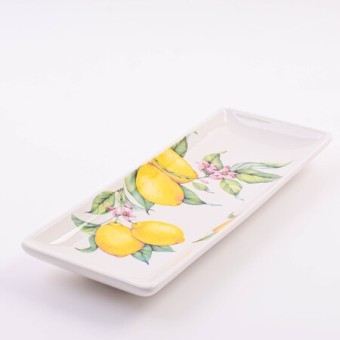 Блюдо сервировочное прямоугольное Лимонный праздник доломит LR (60179)