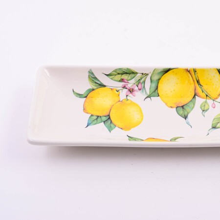 Блюдо сервировочное прямоугольное Лимонный праздник доломит LR (60179) Блюдо сервировочное прямоугольное Лимонный праздник доломит LR (60179)