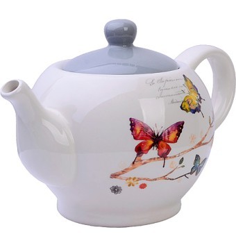 Заварочный чайник 950мл Бабочки в саду доломит LR (60115)