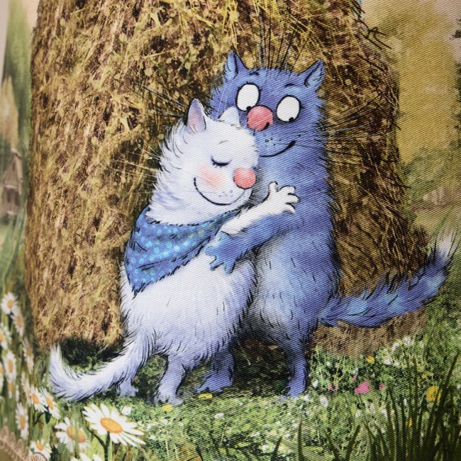 Фартук "синие коты. про любовь", 100% хлопок,твил, беж Lefard (850-720-7)