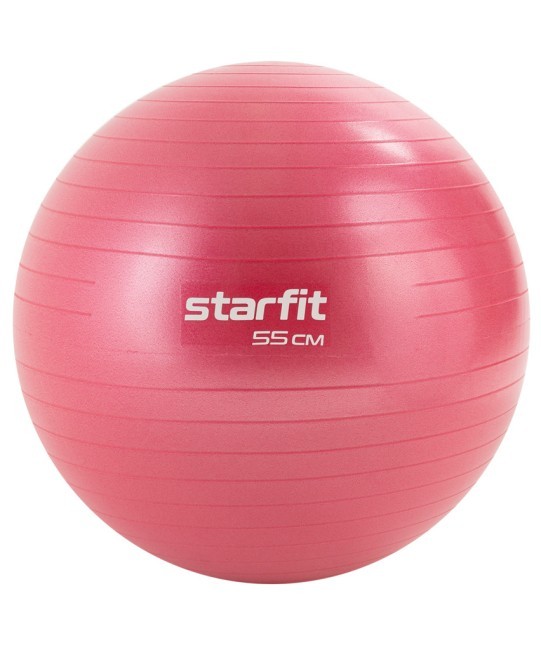 БЕЗ УПАКОВКИ Фитбол STARFIT GB-111 антивзрыв, 900 гр, малиновый, 55 см (2109815)