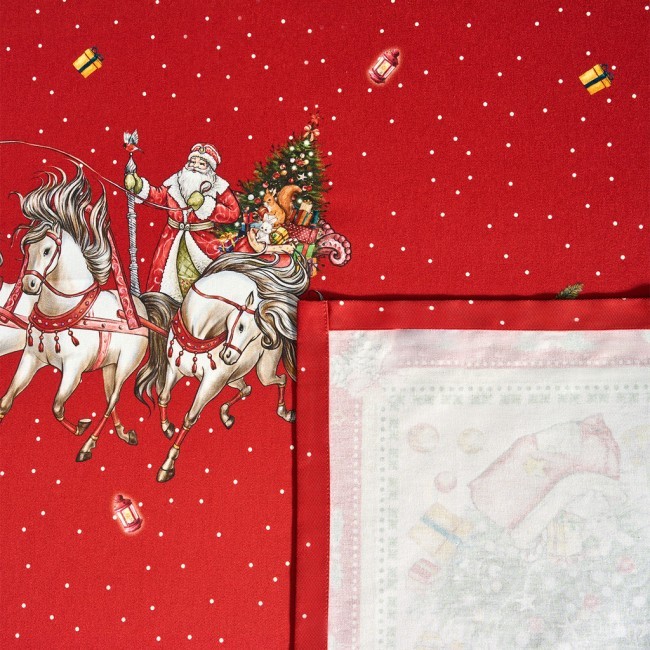 Скатерть "с новым годом" 160х220см ,красный, 100% хлопок,твил пропитка Lefard (850-763-21)