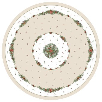 Скатерть  d220 cm круглая, "celebration", цвет: бежевый, tm lefard, полиэстер 100% Lefard (986-001-26)