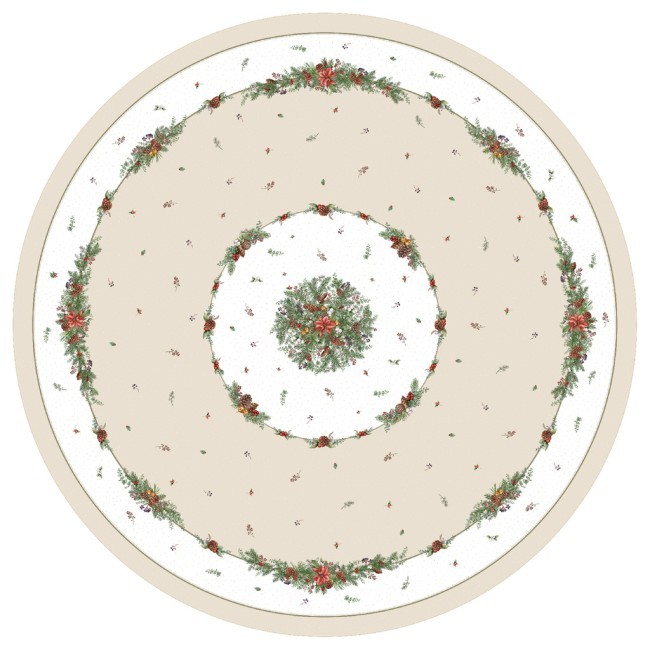 Скатерть  d220 cm круглая, "celebration", цвет: бежевый, tm lefard, полиэстер 100% Lefard (986-001-26)