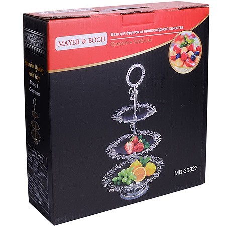 Конфетница 3-х ярусная 34х34х63,5см Mayer&Boch (30827)