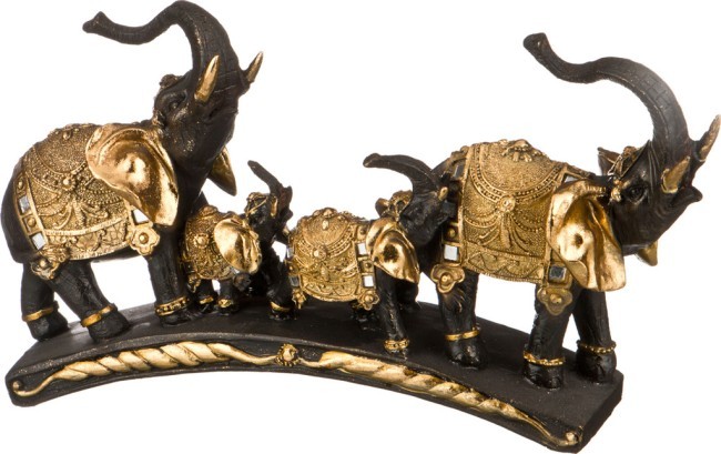 Фигурка "слоны со слонятами" 34*10 см. высота=18 см. серия "махараджи" Lefard (252-532)