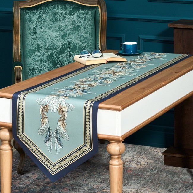 Дорожка "листья мориса" green stripe 45х215см, 100% хлопок,твил c пропиткой Lefard (850-752-34) Дорожка "листья мориса" green stripe 45х215см, 100% хлопок,твил c пропиткой Lefard (850-752-34)