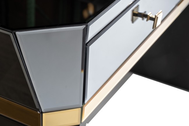 Консоль 2 ящика с золотистой отделкой 120*42*79см (TT-00006823)